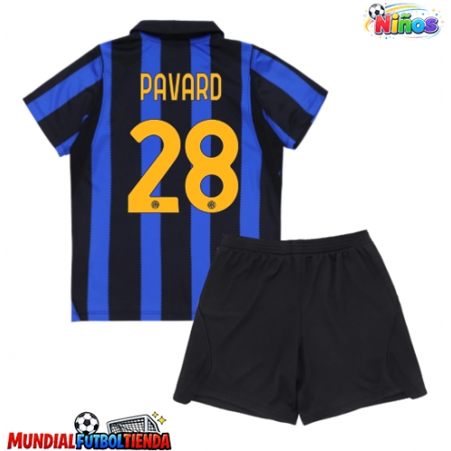Camiseta Inter Milan Benjamin Pavard #28 Primera Equipación Replica 2026-27 para niños mangas cortas (+ Pantalones cortos)